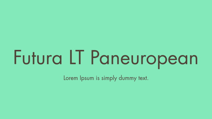 Futura LT Paneuropean Font Family