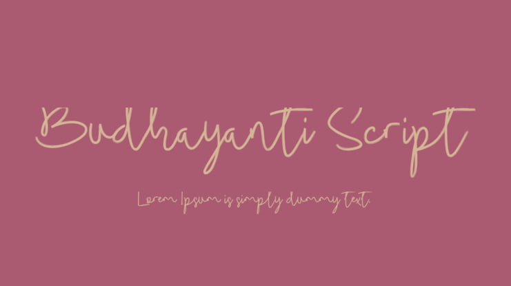 Budhayanti Script Font