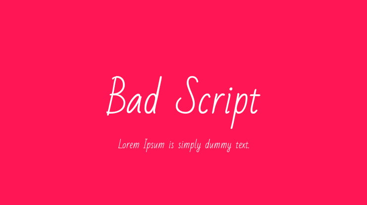 Bad Script Font