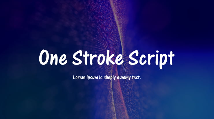 One Stroke Script Font Family