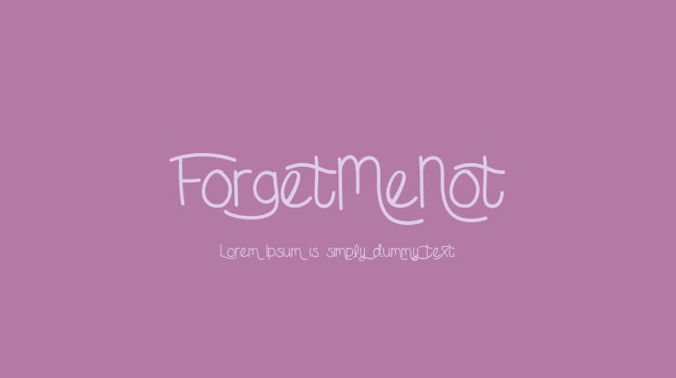 ForgetMeNot Font