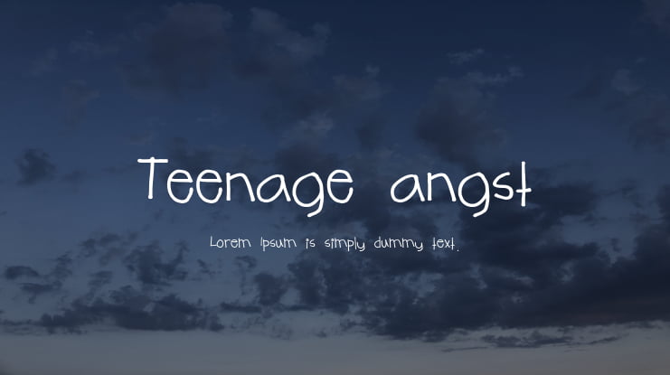 Teenage angst Font
