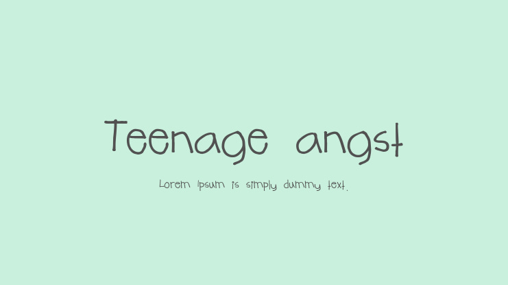Teenage angst Font