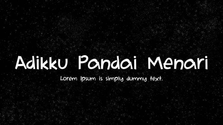 Adikku Pandai Menari Font
