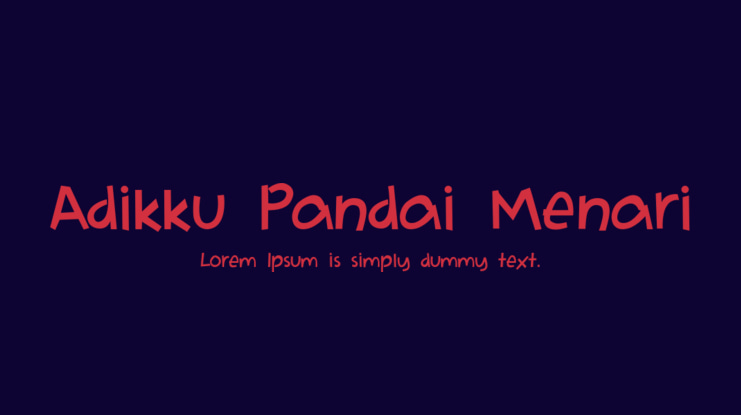 Adikku Pandai Menari Font