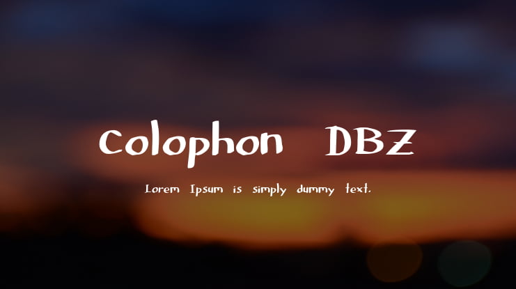 Colophon DBZ Font