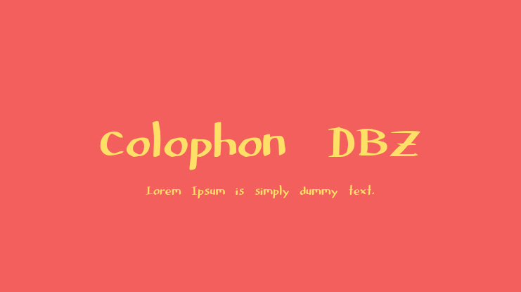 Colophon DBZ Font