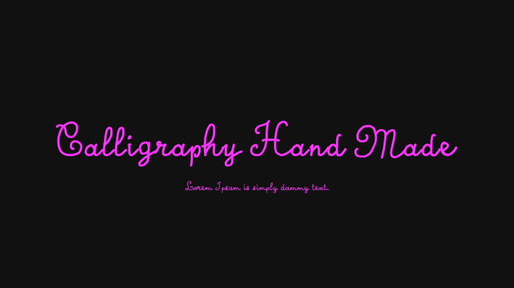 Calligraphy Hand Made Font