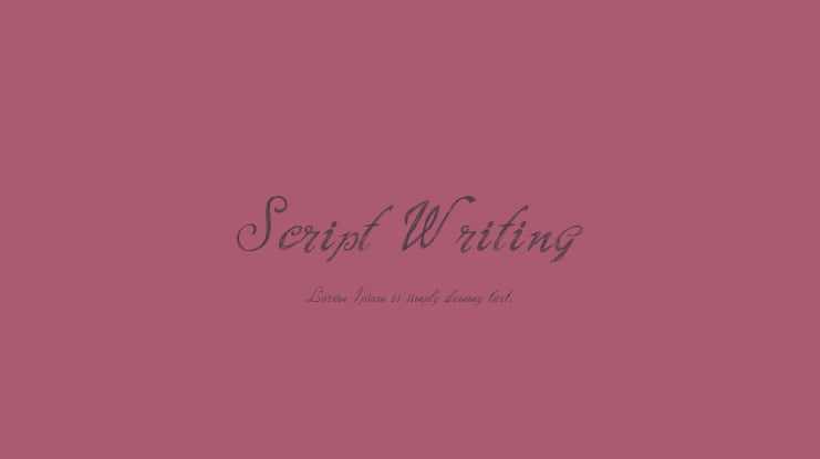 Script Writing Font