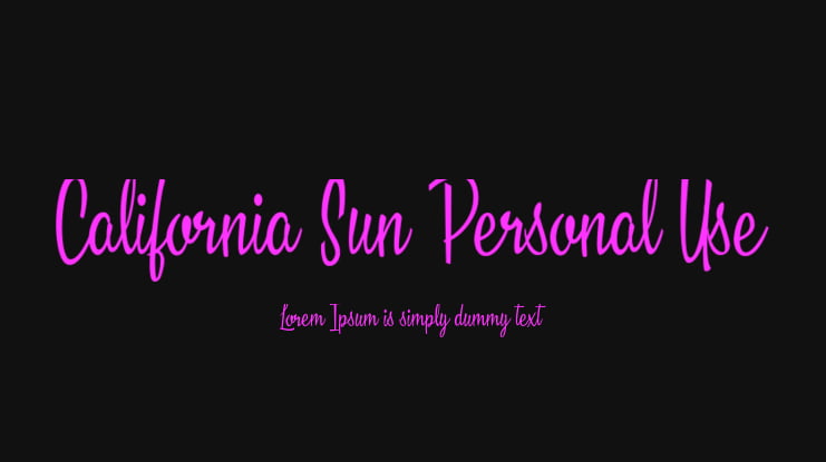 California Sun Personal Use Font