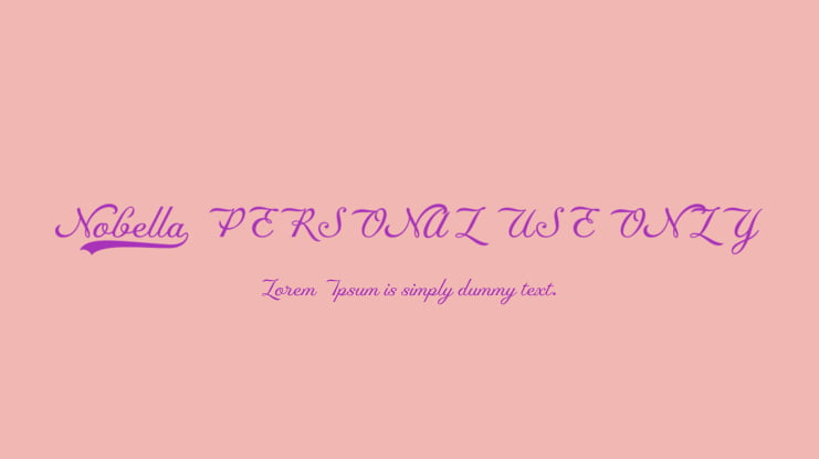 Nobella PERSONAL USE ONLY Font