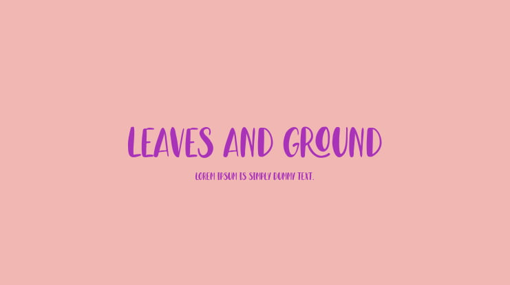 Leaves And Ground Font