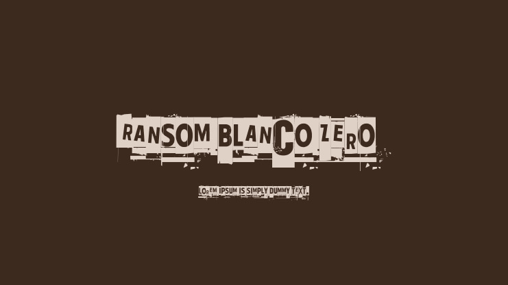 Ransom Blanco Zero Font