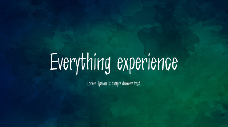 Everything experience Font