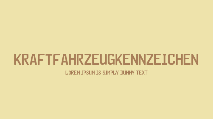 Kraftfahrzeugkennzeichen Font