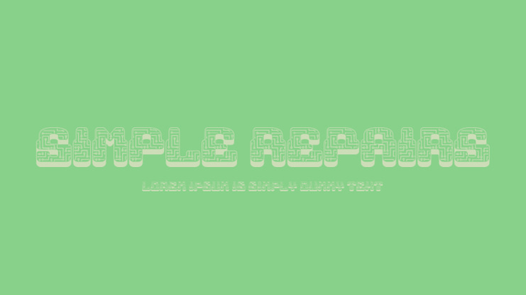 Simple Repairs Font