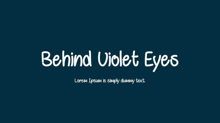Behind Violet Eyes Font