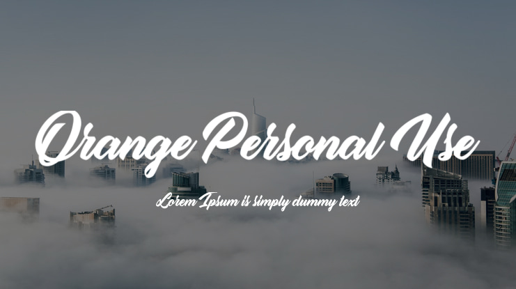 Orange Personal Use Font