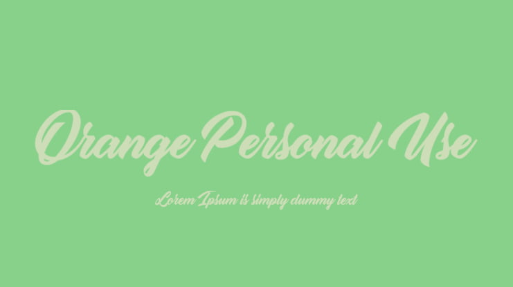 Orange Personal Use Font