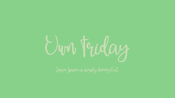 Own Friday Font