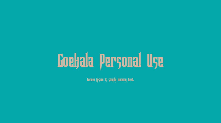 Goekala Personal Use Font