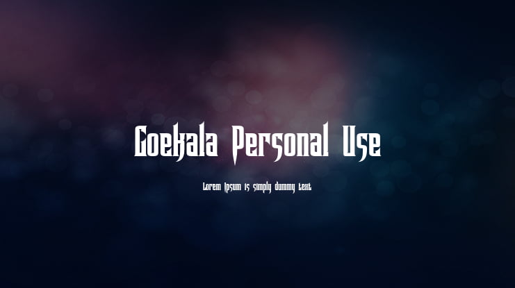 Goekala Personal Use Font