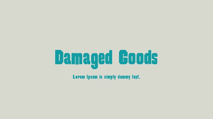 Damaged Goods Font