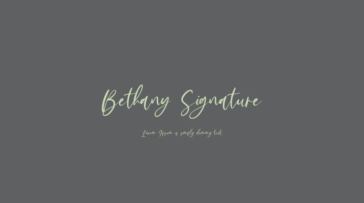 Bethany Signature Font