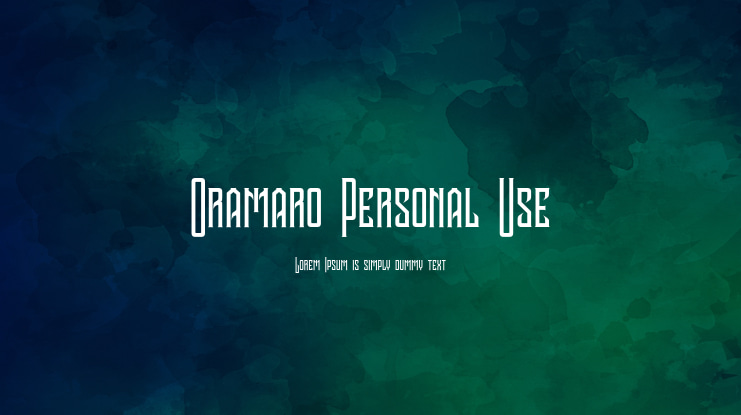 Oramaro Personal Use Font
