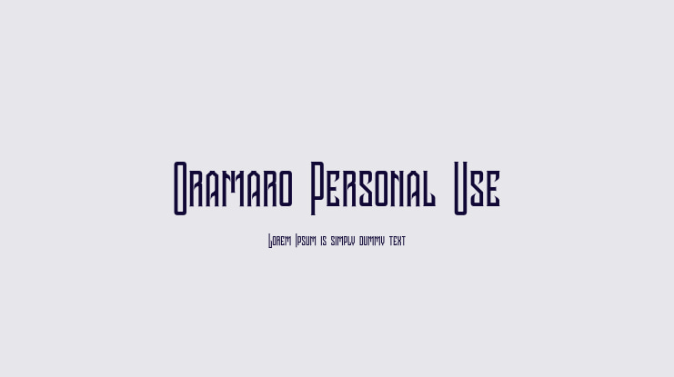 Oramaro Personal Use Font