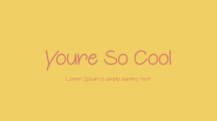 Youre So Cool Font
