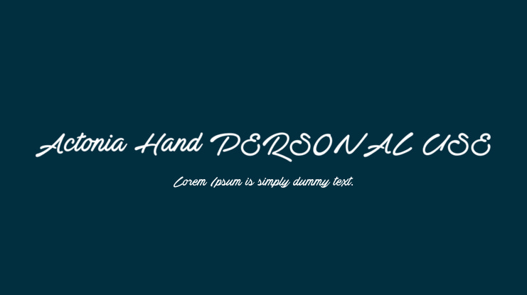 Actonia Hand PERSONAL USE Font Family