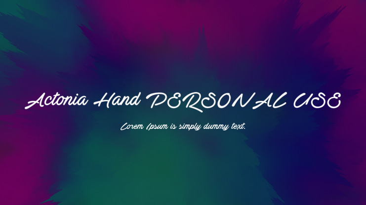 Actonia Hand PERSONAL USE Font Family