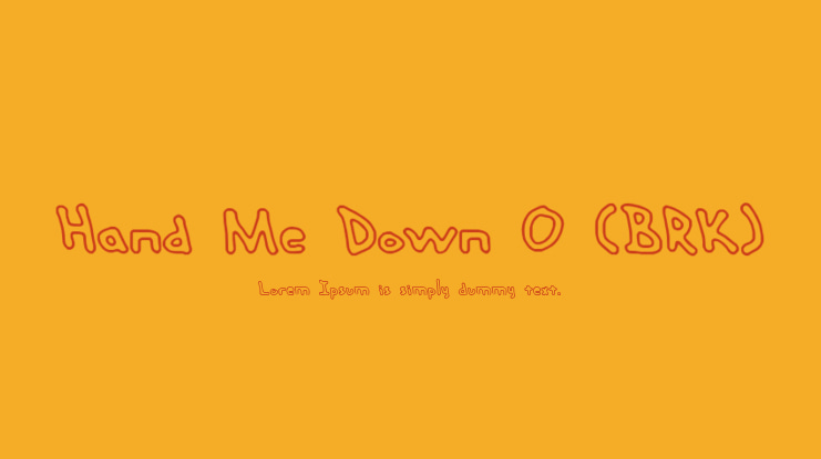 Hand Me Down O (BRK) Font Family
