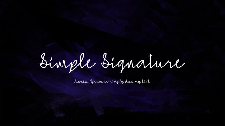 Simple Signature Font