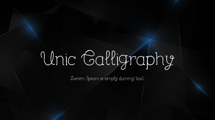 Unic Calligraphy Font