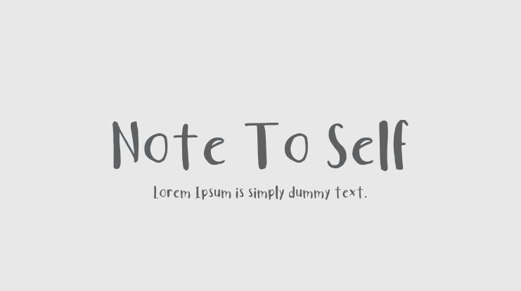 Note To Self Font
