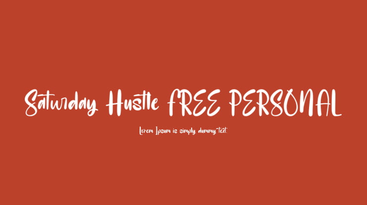 Saturday Hustle FREE PERSONAL Font
