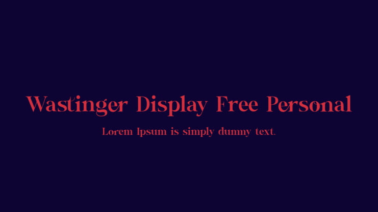 Wastinger Display Free Personal Font