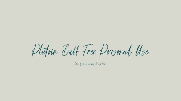 Plutoin Baff Free Personal Use Font