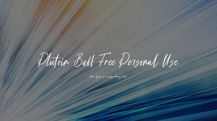 Plutoin Baff Free Personal Use Font