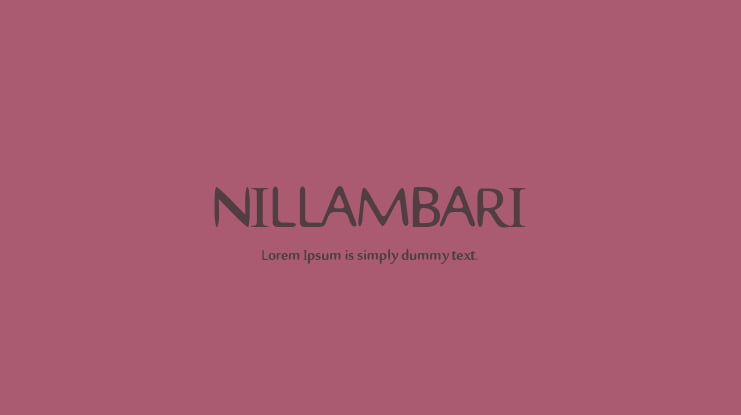 NILLAMBARI Font