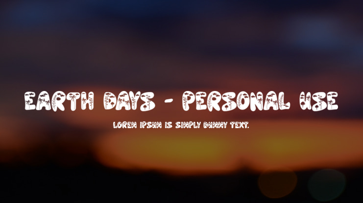 Earth Days - personal use Font