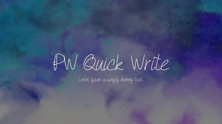 PW Quick Write Font