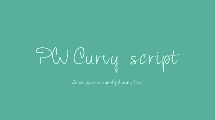 PW Curvy  script Font