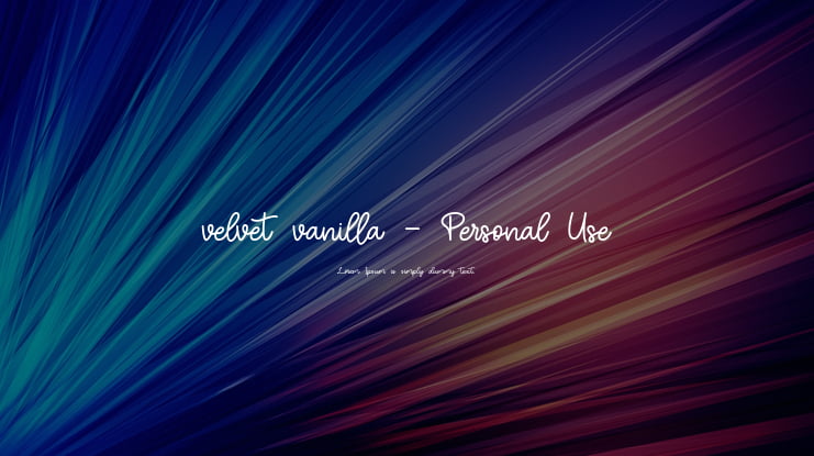 velvet vanilla - Personal Use Font