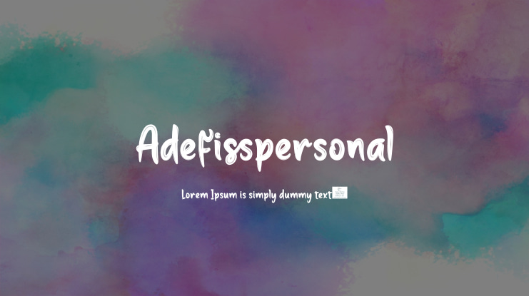 Adefisspersonal Font