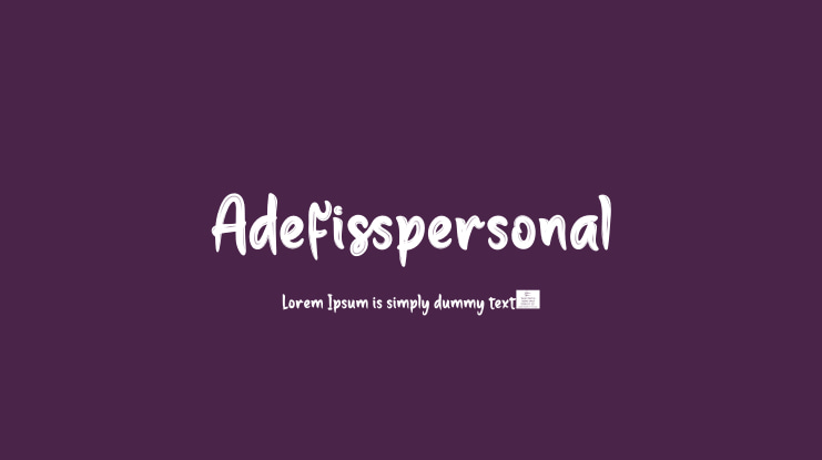 Adefisspersonal Font