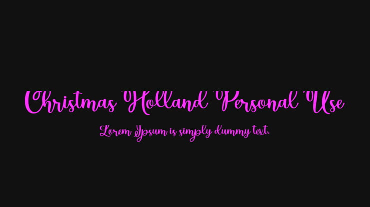 Christmas Holland Personal Use Font