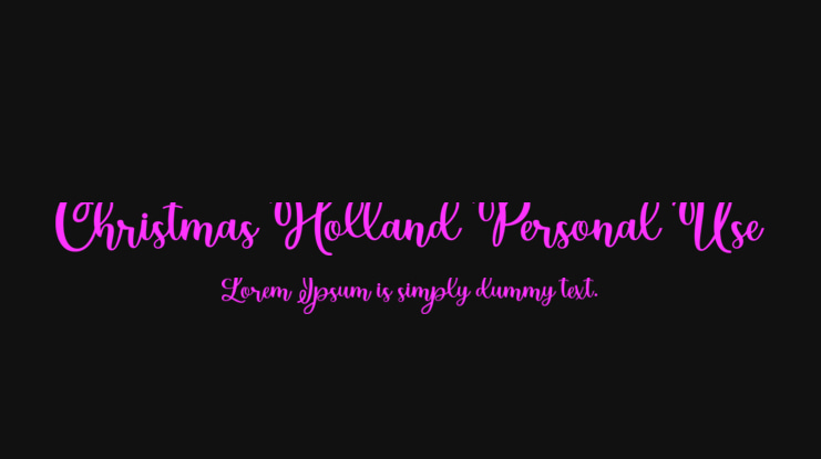 Christmas Holland Personal Use Font